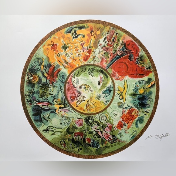 marc chagall Other - Marc Chagall 1994 Paris Opera Ceiling LTD ED Lithograph - 25” x 35” - with COA